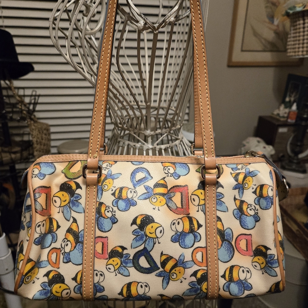 Dooney & Bourke Vintage Y2K D + Bee Barrel Satchel - Picture 2 of 12